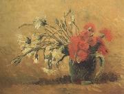 Vase with Red and White Carnations on Yellow Background (nn04) Vincent Van Gogh